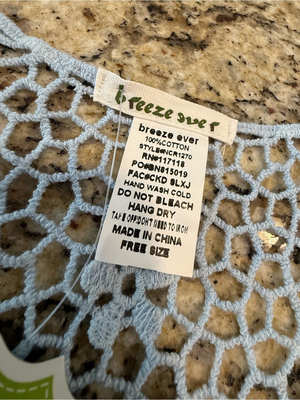 Breeze Over blue floral lace sheer swimwear coverup 
Free Size - Picture 5 of 10